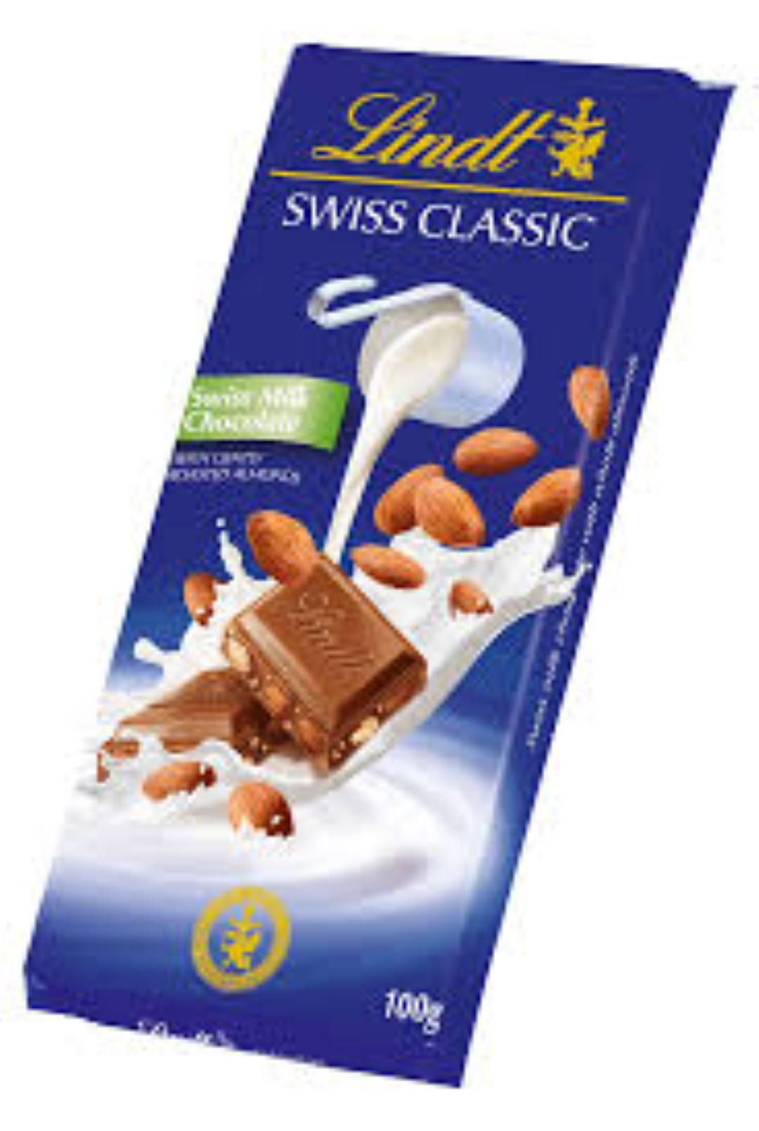 LINDT SWISS CLASSIC WHOLE ALMOND 100G